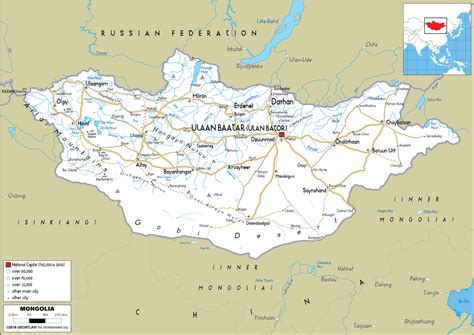 Large size Road Map of Mongolia - Worldometer