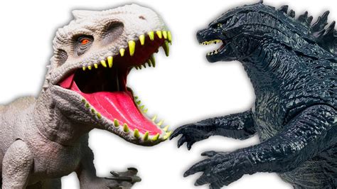 GODZILLA VS. INDOMINUS REX! Ultimate Jurassic World and Godzilla Toy Battles! - YouTube