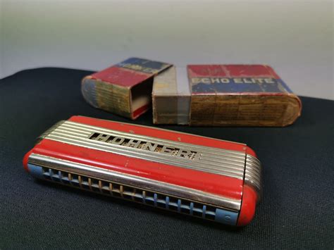 Vintage Hohner Echo Elite Harmonica in Original Box Art Deco | Etsy