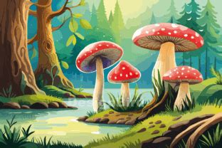 Magic Mushroom Watercolor Illustration Graphic by Designbird · Creative ...