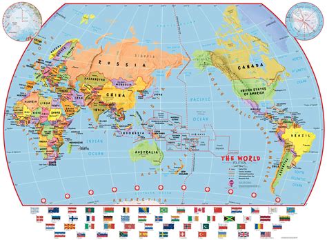 Pacific Centred World Political Wall Map 40 X 25 Laminated | ubicaciondepersonas.cdmx.gob.mx
