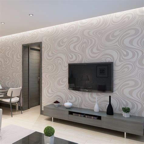 Living Room Wall Paper Grey - Wallpaper Modern Solid Color Nonwoven ...