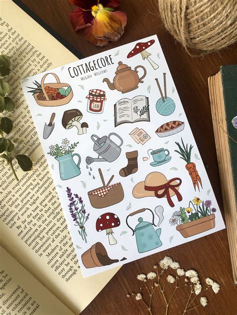 Cottagecore Sticker Sheet Bullet Journal Stickers Planner | Etsy