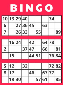 90 Number Bingo Cards