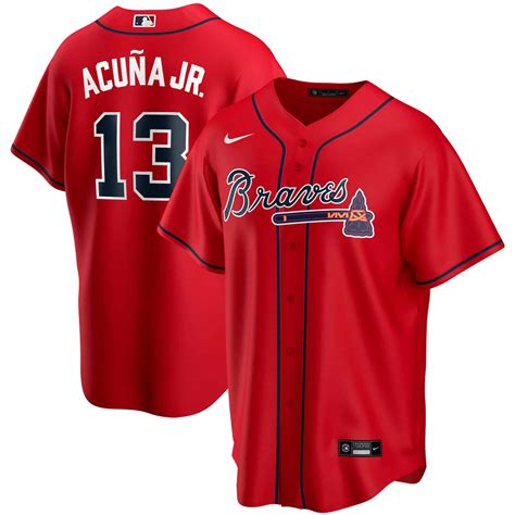 Ronald Acuna Jr Atlanta Braves Nike Alternate 2020 Red Replica Player ...