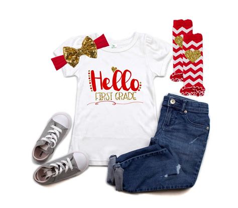 Hello 1st Grade 1st Grade Outfit First Grade Outfit 1st | Etsy