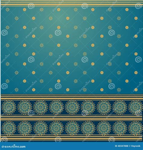 Blue Sari Pattern Stock Vector - Image: 40347888