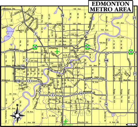 Edmonton City Map - Map of Canada City Geography