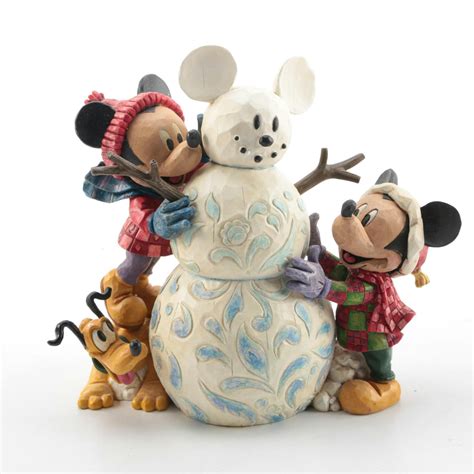 Pair of Jim Shore for Enesco Walt Disney Showcase Collection Christmas Figurines | EBTH