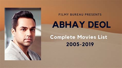 Abhay Deol | Complete Movies List | 2005-2019 - YouTube