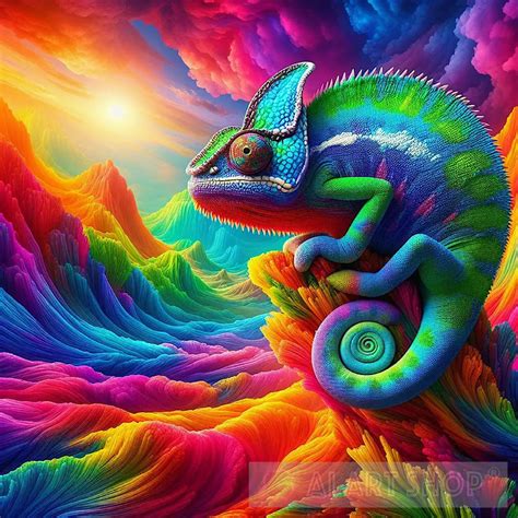 Adaptive Illusions: AI-Generated Chameleon Art