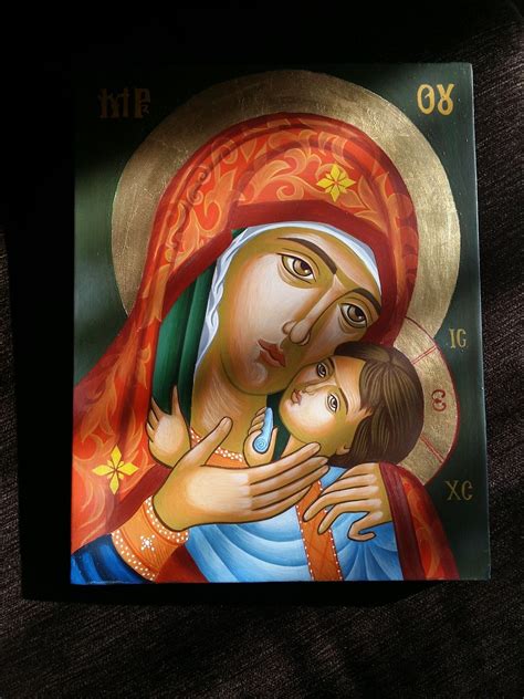 Mary and jesus icon by therese daood | Дева мария, Дева, Марио