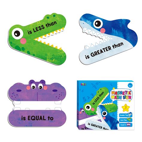 Buy 3 Magnetic Math Signs, Math Symbols Greater Than/Less Than/Equal to Math Demonstration Tool ...