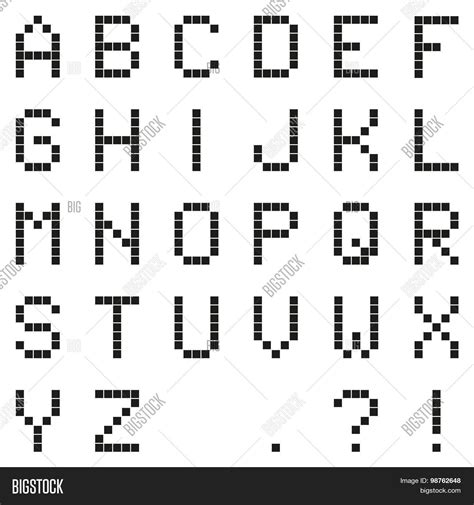 Black Pixel Alphabet Vector & Photo (Free Trial) | Bigstock