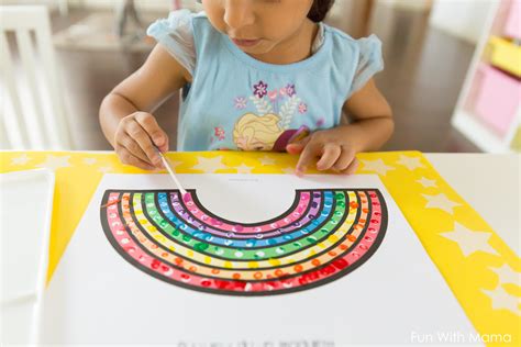 Rainbow Q Tip Art Printable - Fun with Mama