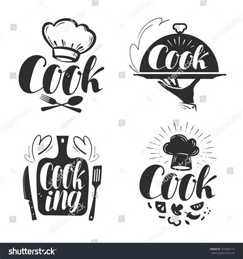 Cook Chef Logo Label Illustration Design Stock Vector (Royalty Free ...