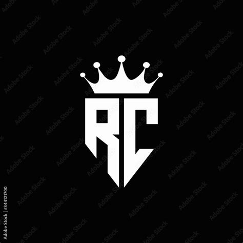 RC logo monogram emblem style with crown shape design template Stock ...