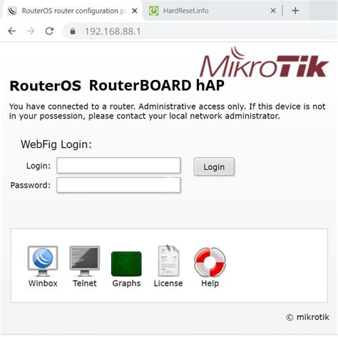 MIKROTIK RouterBOARD hAP Default Password, how to - HardReset.info