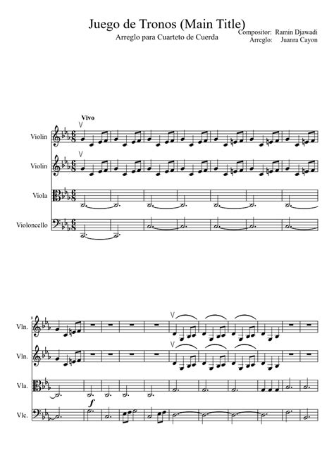 Game Of Thrones Quartet Sheet Music - NAOLW