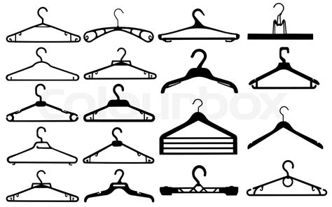 Clothes hanger silhouette collection vector illustration | Stock vector ...