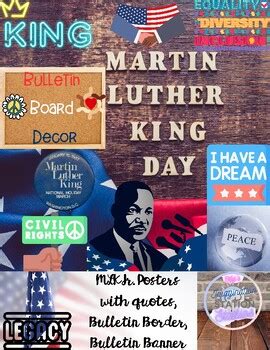 Bulletin Board Kit:Martin Luther King Jr. Day Quote Posters, border,MLK banner