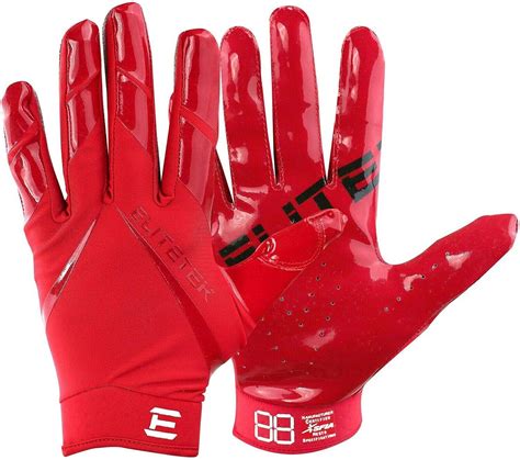 Buy Men's Football Gloves - EliteTek RG-14 Super Tight Fitting Football Gloves - Easy Slip On ...