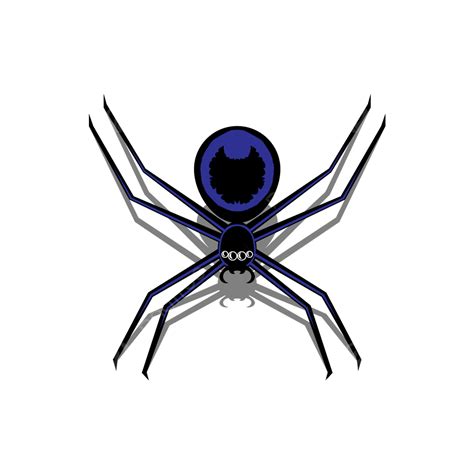 Tree Top View Clipart Hd PNG, Black Spider With Blue Pattern Top View In Cartoon Style Icon ...