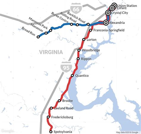 Virginia Map With Cities Vre | Virginia Map