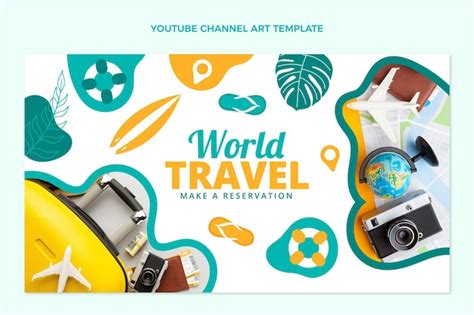 Free Vector | Flat design world travel youtube channel