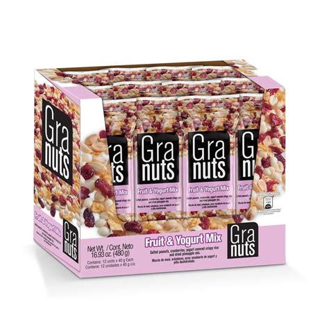 Granuts Fruit & Yogurt SBF3 Mix | Crispy, Yogurt-Covered Rice | Peanuts, Cranberries ...