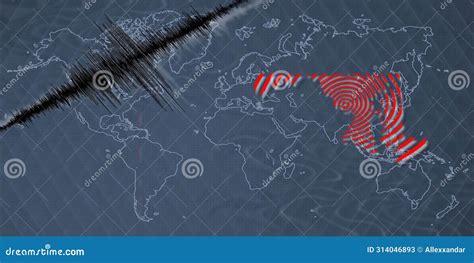 Seismic Activity Earthquake Maryland Map Stock Illustration - Illustration of richter ...