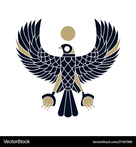 Horus falcon bird egyptian logo icon Royalty Free Vector