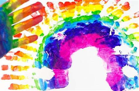 Gorgeous Handprint Rainbow Painting - Kids Craft Room