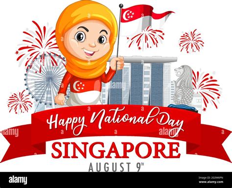 Singapore national day people Stock Vector Images - Alamy