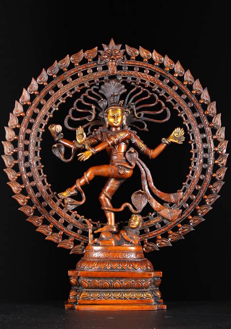 SOLD Brass Dancing Nataraja Statue with Cobras 27" (#72bs20z): Hindu ...