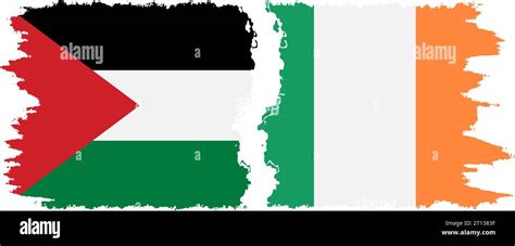 Ireland and Palestine grunge flags connection, vector Stock Vector ...