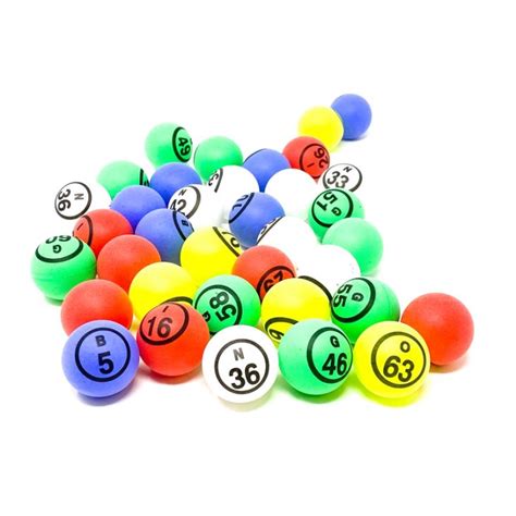 Bingo Balls: Ping Pong Balls Set, Single Numbered 1-75, 5 Mixed Colors: Blue, Green, Red, White, Yel