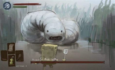 The Ałaskãn Būłł Wœrm, The Devourer of Bikini Bottom | Sandy VS Alaskan Bull Worm | Know Your Meme