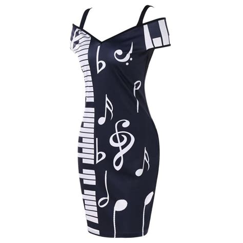 Music Notes V-neck Dress - Artistic Pod