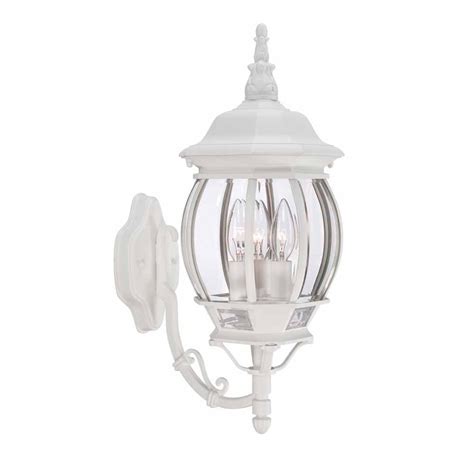 Hampton Bay 3-Light White Outdoor Wall Lantern-HB7028-06 - The Home Depot