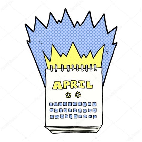 Cartoon calendar showing month of April Stock Vector by ...