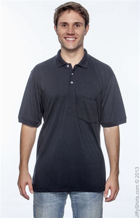 Harriton M265P Men's 5.6 oz. Easy Blend™ Polo with Pocket | JiffyShirts | Shirts, Shirts tops ...