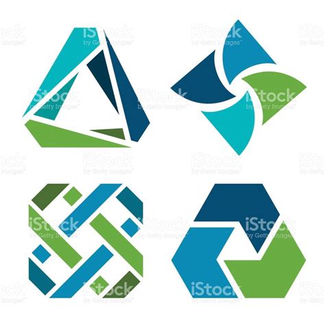 Design and icon elements in blue and green colors. | Unique logo ...