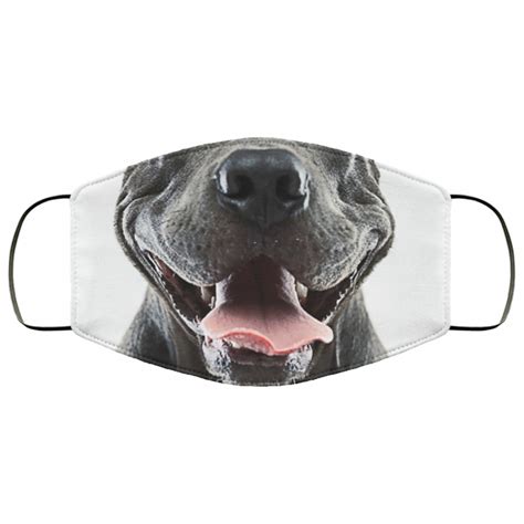 Pitbull dog portrait with human expression face mask