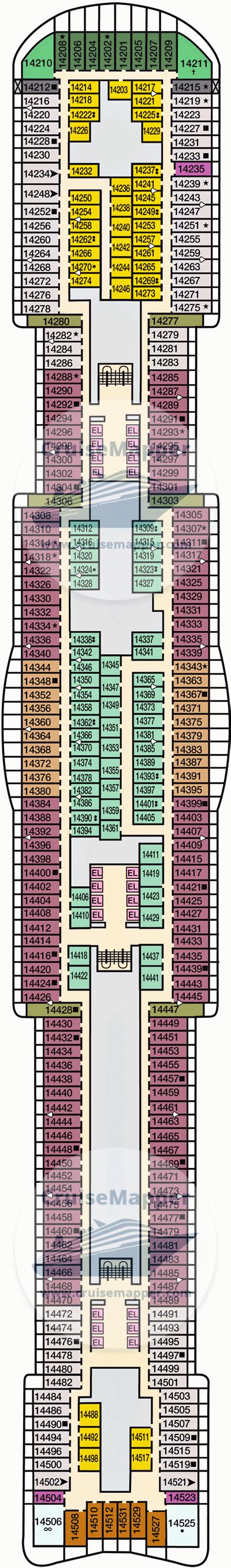 Carnival Jubilee deck 14 plan | CruiseMapper