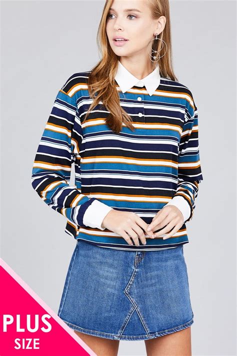 CC Wholesale Clothing - Ladies fashion plus size long sleeve multi striped dty brushed shirts ...