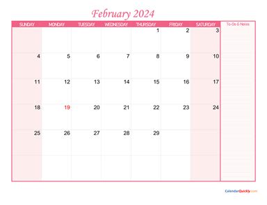 Feb 2024 Calendar Wallpaper - Calendar 2024 Ireland Printable