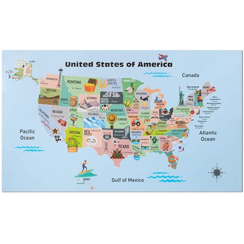 Mr. Pen- United States Map for Kids, 14.5”x 24.6”, Us Map for Kids ...