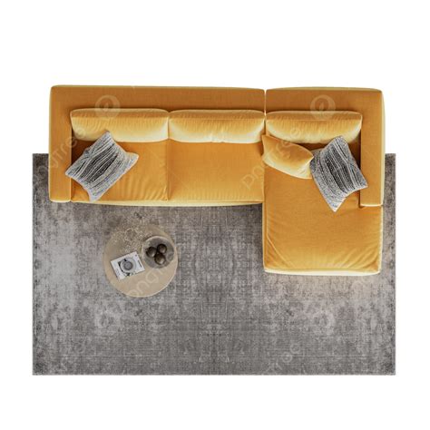 Top View Yellow Sofa Isolated, Sofa, Living Room, Furniture PNG ...