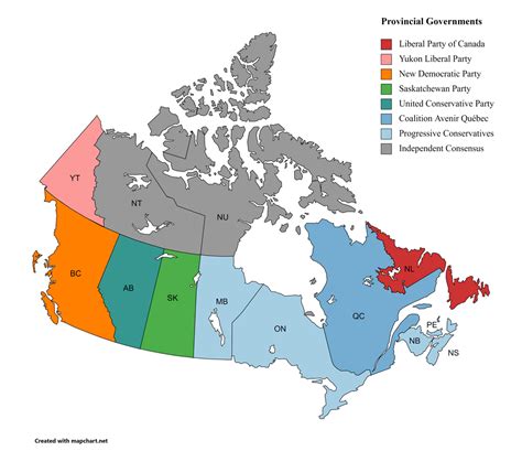 Map of all the political parties currently in power in the provinces of ...